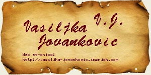 Vasiljka Jovanković vizit kartica